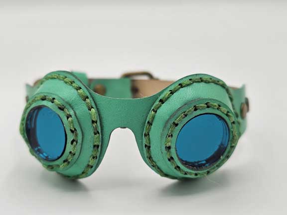 Leather Goggles for Blythe in Minty