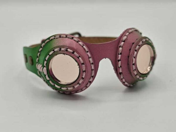 Leather Goggles for Blythe in Pink & Green