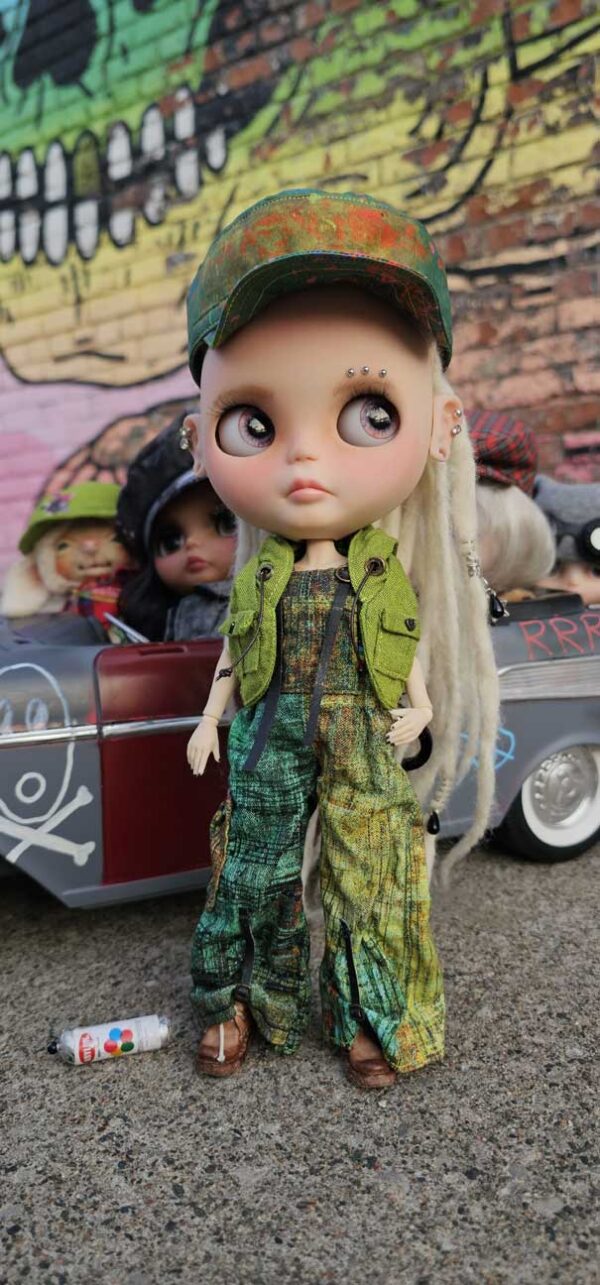 Kyle, a Custom Takara Blythe Doronjo Doll with Wool Dredlocks
