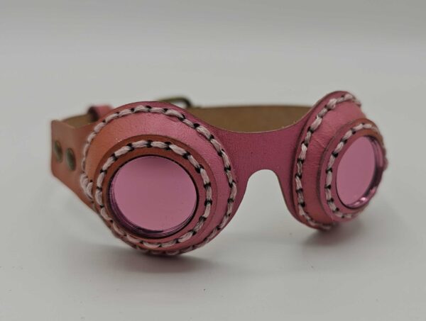 Leather Goggles for Blythe in Desert Coyote