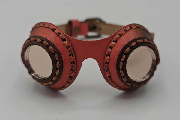 Leather Goggles for Blythe in Desert Fox